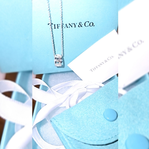 Authentic Tiffany & CO. Sterling Silver Open Atlas Pendant (925) - Picture 6 of 6